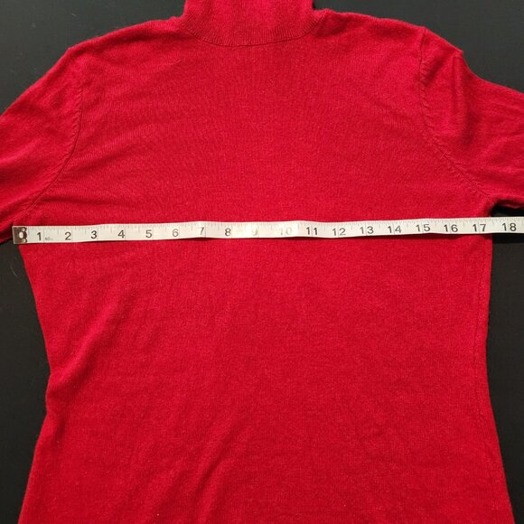Women's MODA International Silk and Cashmere Red Turtleneck Size L - Picture 6 of 10
